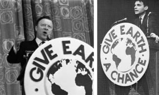 Walter Reuther (Left) and Ralph Nader (right) at 1970 Teach-In for the Environment